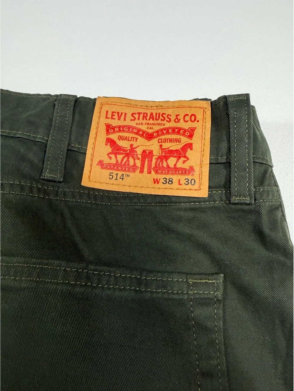 Levi’s 514 Straight Jeans Men’s 38x30 Olive Green New With Tags NWT